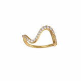 byBiehl Ringe Wave sparkle ring large forgyldt