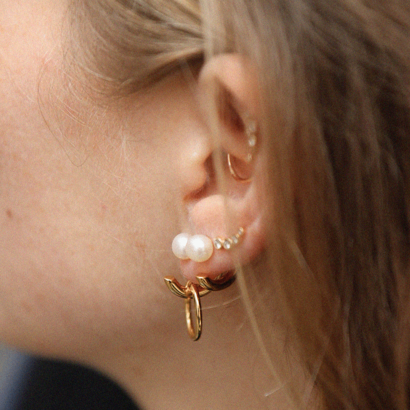 Maria Black Øreringe Frida pearl earring