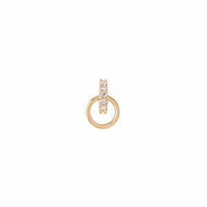 Maria Black Øreringe Lila diamond hoop piercing ørestik - 14K P1001YMD