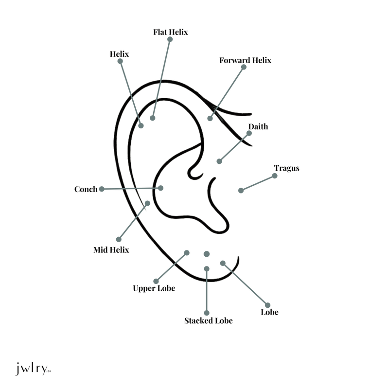 Pernille Corydon Øreringe Anemone helix ørepiercing - forgyldt e-831-gp