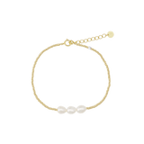 Sorelle Jewellery Armbånd 3 pearls armbånd - forgyldt