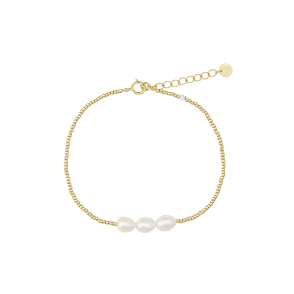 Sorelle Jewellery Armbånd 3 pearls armbånd - forgyldt