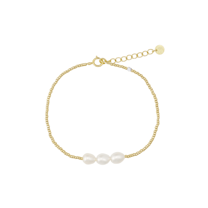 Sorelle Jewellery Armbånd 3 pearls armbånd - forgyldt